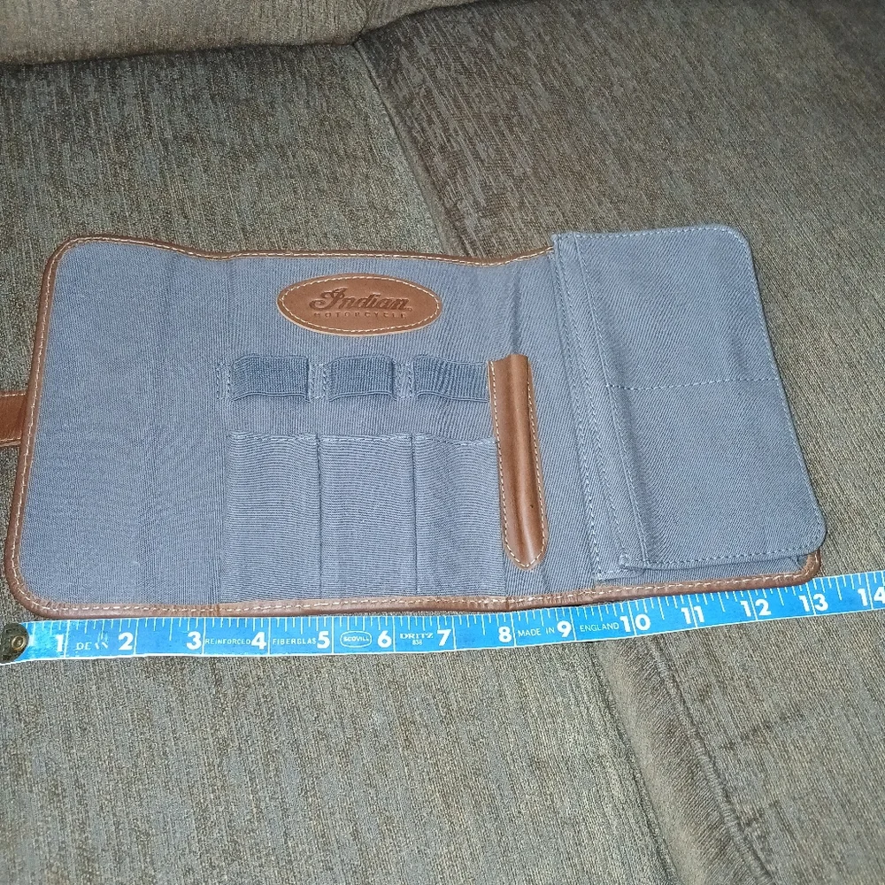 Vintage Indian Motorcycle Tri-fold leather wallet